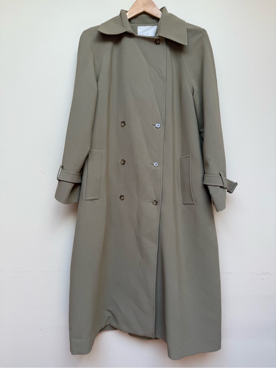 OAK + FORT Jackets & Blazers - Oak + Fort Oversized Trench Coat Olive Double Breasted Size XS